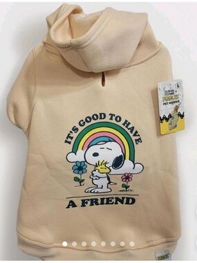 Peanuts Snoopy "It's Good to Have a Friend" Cream Pet Hoodie